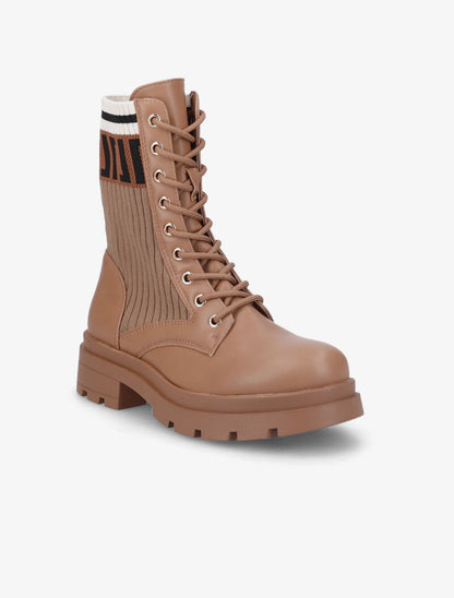 Rangers style chaussette à imprimé stylisé - Camel - 3