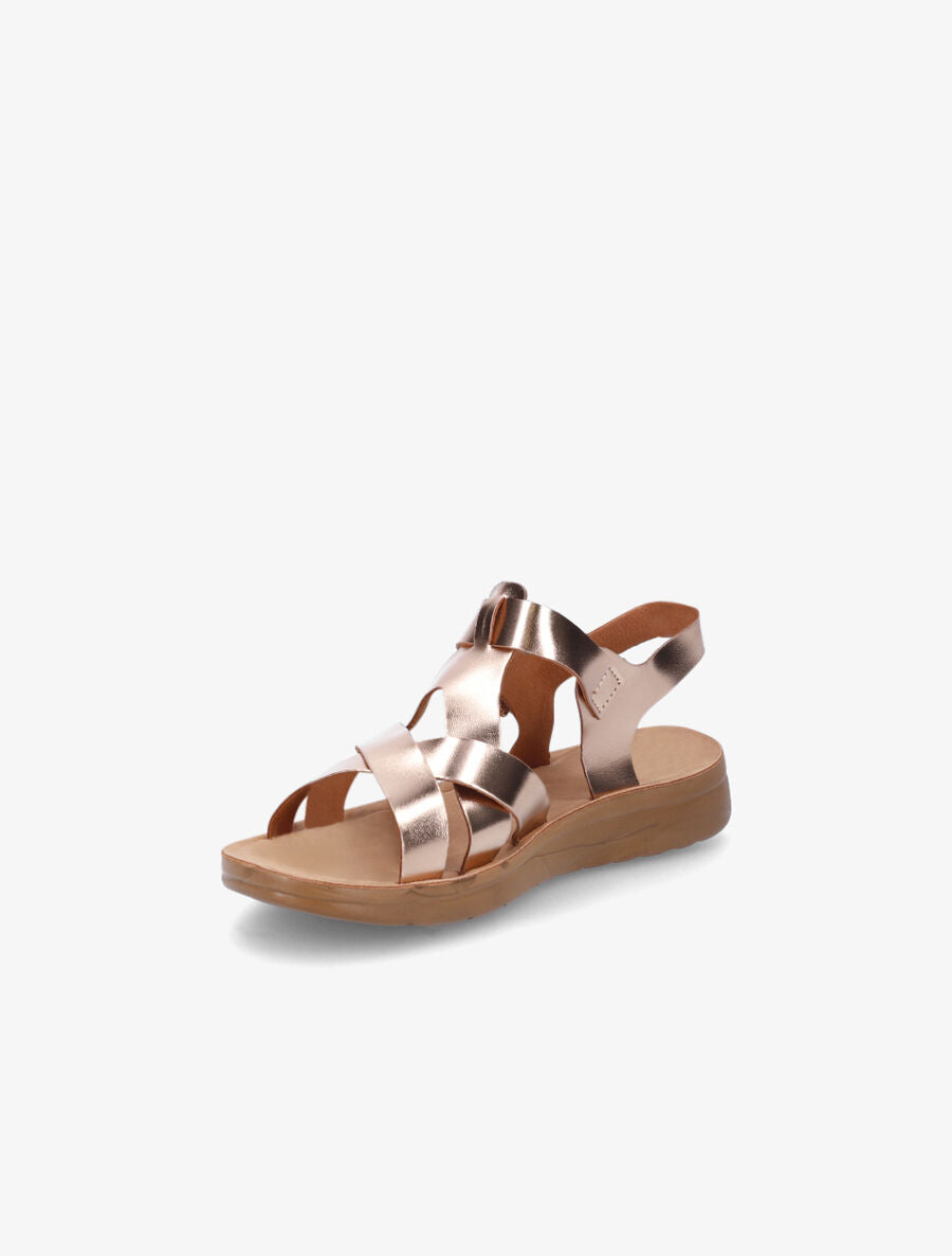 Nu-pieds croisés en simili - Rose gold - 3