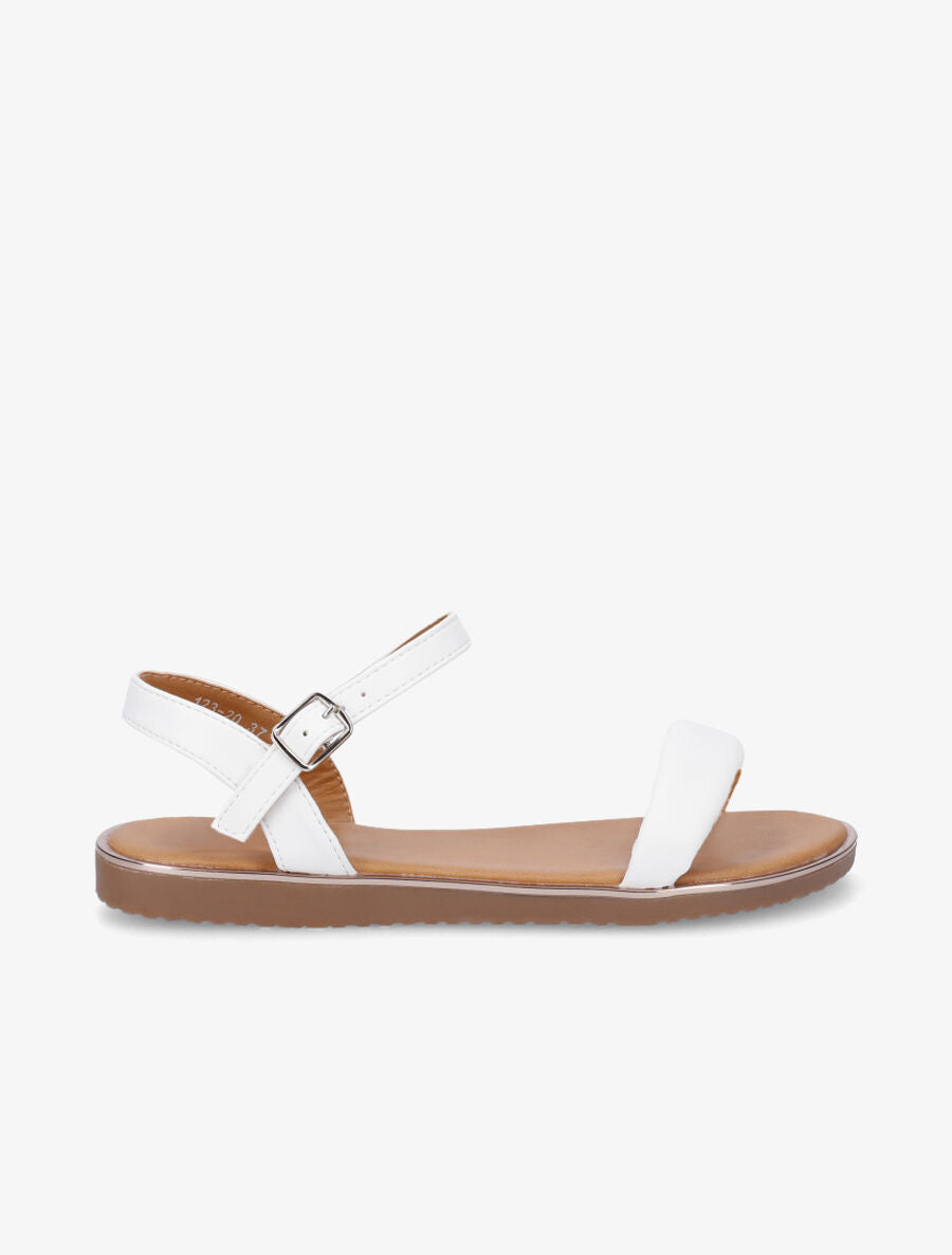 Nu-pieds à brides matelassées - Blanc - 1