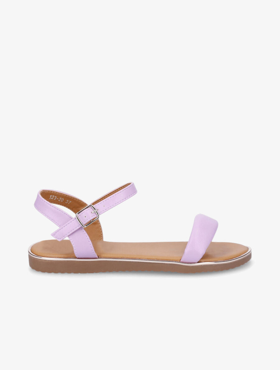 Nu-pieds à brides matelassées - Lilas - 1