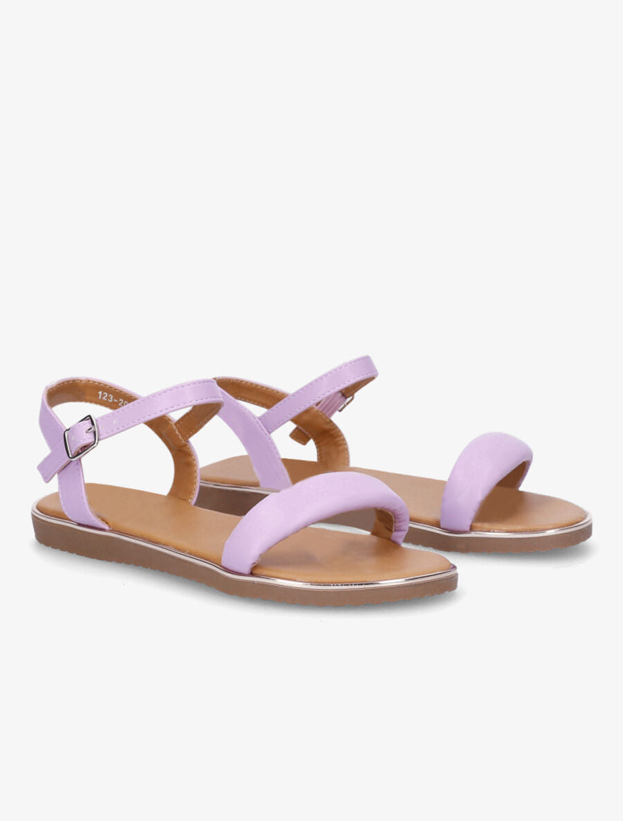 Nu-pieds à brides matelassées - Lilas - 4