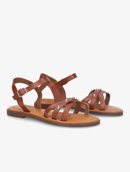 Nu-pieds à clous - Camel - 4