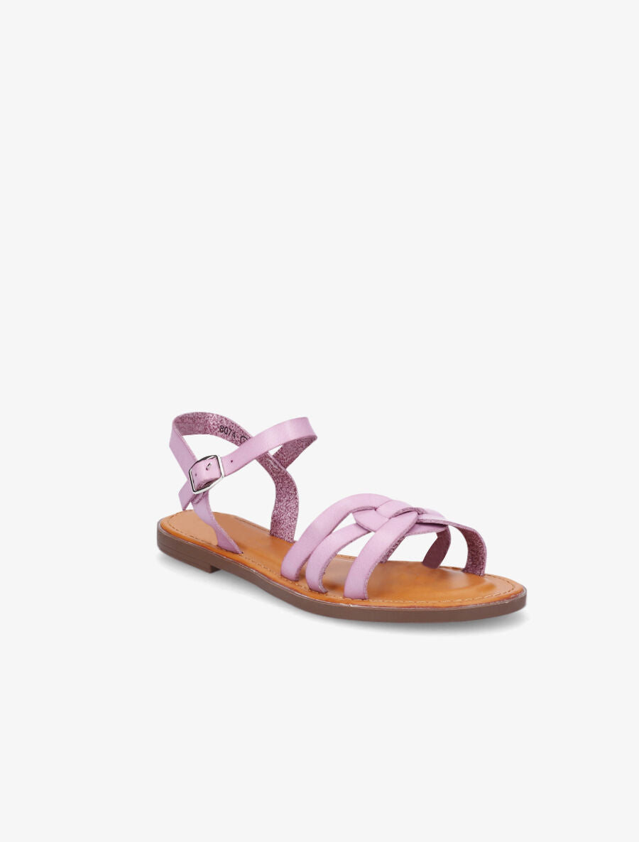 Nu-pieds plats classiques en simili - Lilas - 2