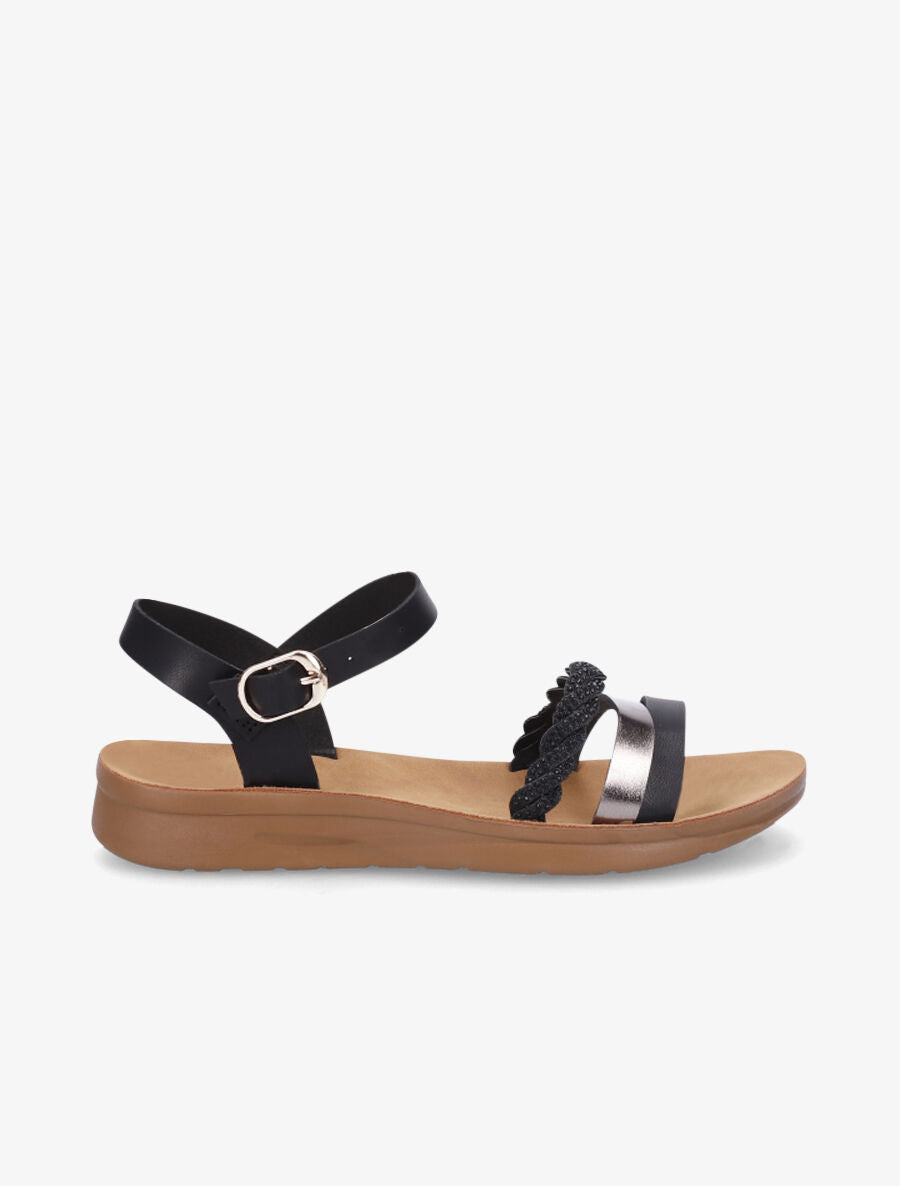 Nu-pieds brides fantaisies - Noir - 1