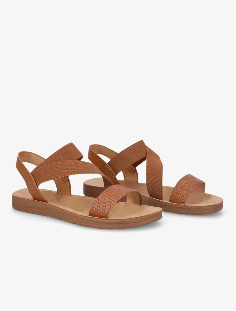 Nu-pieds élastiqués - Camel - 4