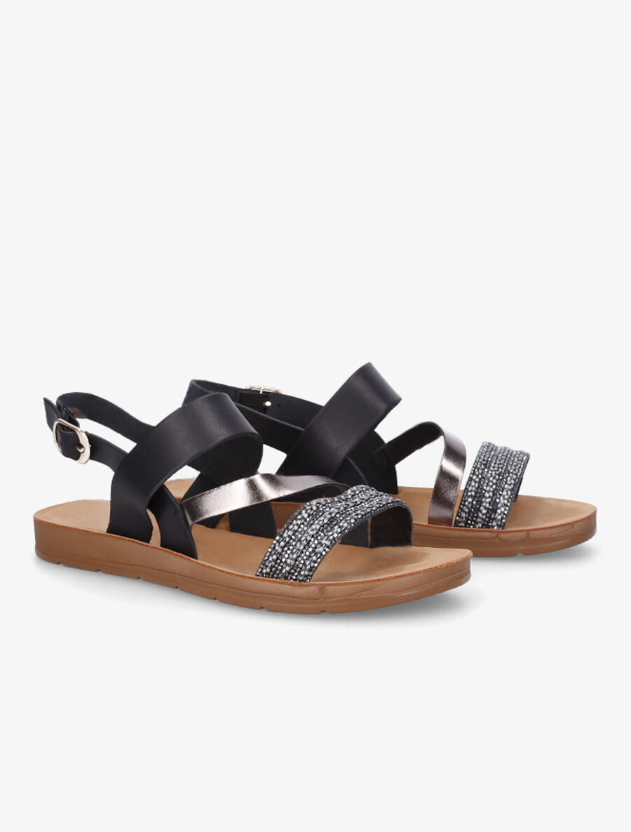 Nu-pieds à strass - Noir - 4