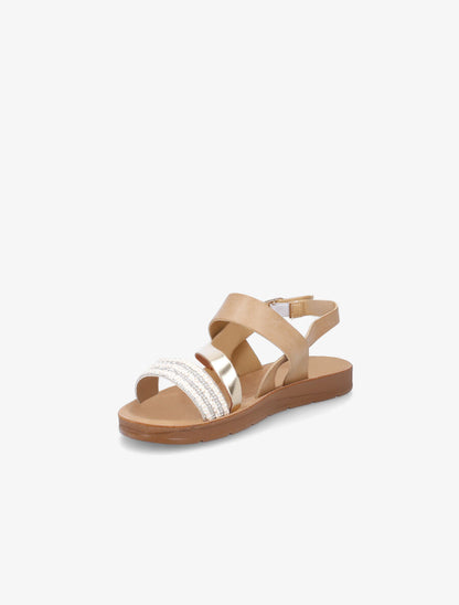 Nu-pieds à strass - Beige - 3