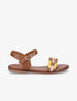 Nu-pieds à brides style maillon - Camel - 1