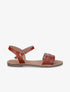 Nu-pieds en simili ajouré - Marron - 5