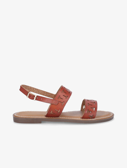 Nu-pieds à brides fantaisies - Camel - 1