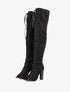 Cuissardes peep toes à lacets - Noir - 1