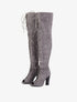 Cuissardes peep toes à lacets - Gris - 5
