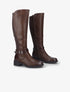 Bottes unies à détails effet croco - Marron - 5