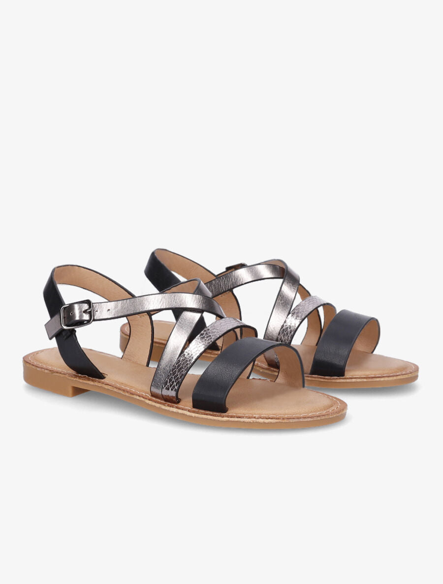 Nu-pieds multibrides irisées - Noir - 4