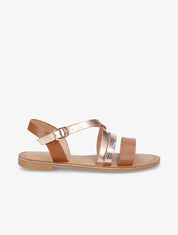 Nu-pieds multibrides irisées - Camel - 5