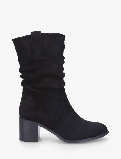 Bottines montantes mi-hautes en suédine - Noir - 6