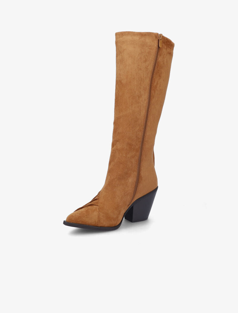 Bottes santiags suédées à franges - Camel - 4
