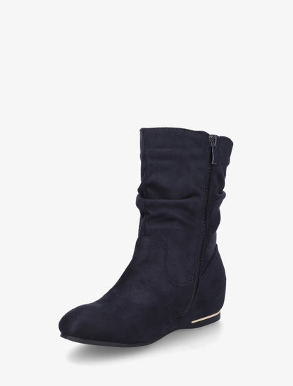 Bottines plates à empiècement métallique - Marine - 3