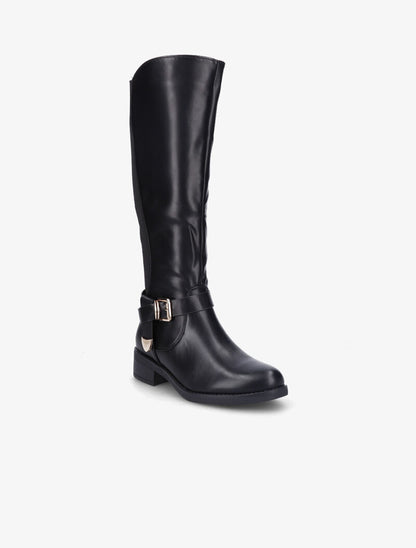Bottes écuyère à bout rond - Noir - 3