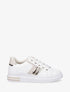 Sneakers en simili à contrefort constratant - Beige - 1