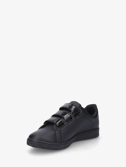 Sneakers en simili à scratch et contrefort effet python - Noir - 3