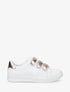 Sneakers en simili à scratch et contrefort effet python - Rose gold - 1
