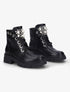 Bottines à languette à perles et strass - Noir - 1