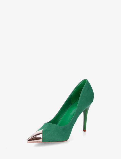 Escarpins hauts en suédine - Vert - 3