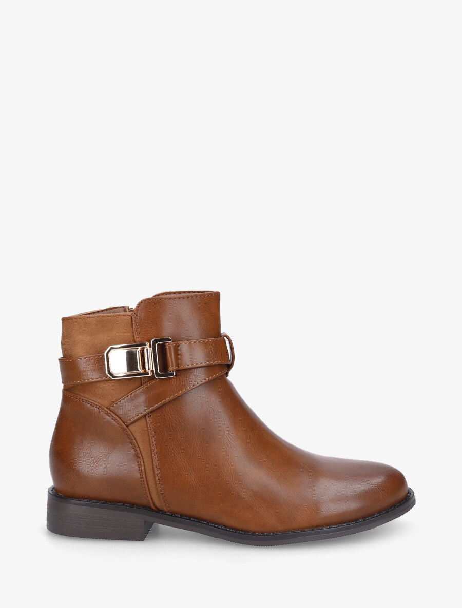 Bottines plates bi-matière - Camel - 1