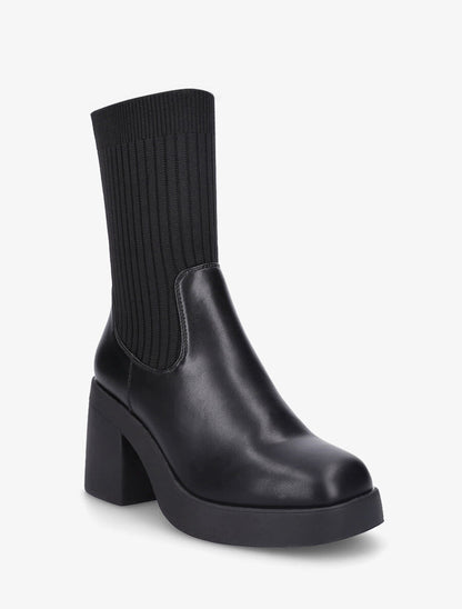 Bottines chaussettes à talon haut - Noir - 2