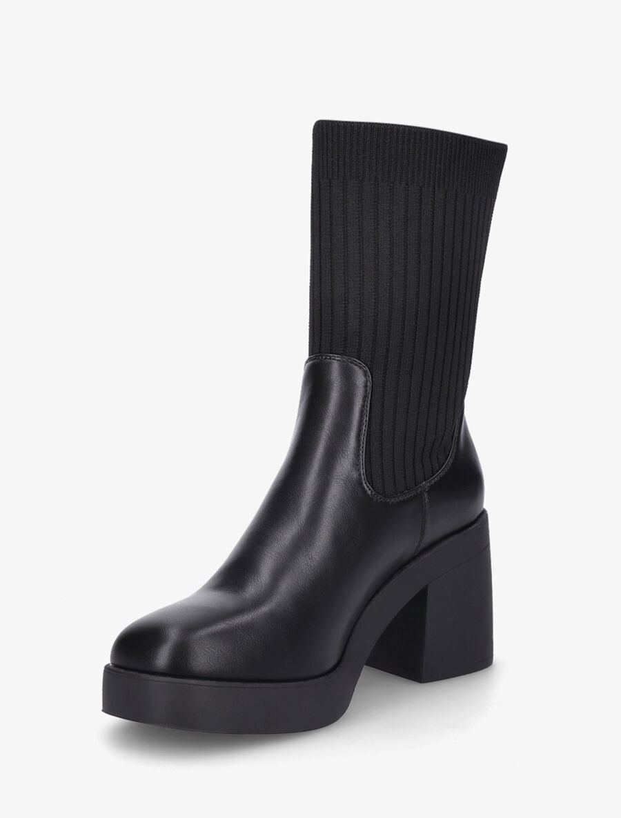 Bottines chaussettes à talon haut - Noir - 3