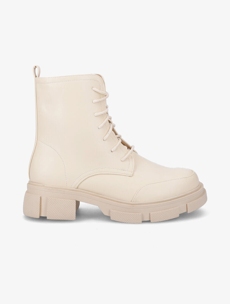 Bottines chunky à lacets - Beige - 2