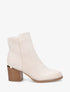 Bottines en suédine à talon - Beige - 1