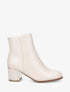 Bottines en simili à talon stylisé - Beige - 5