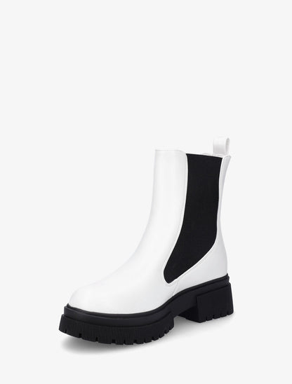 Bottines en simili élastiquée - Blanc - 3