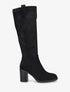 Bottes en suédine à talon - Noir - 5