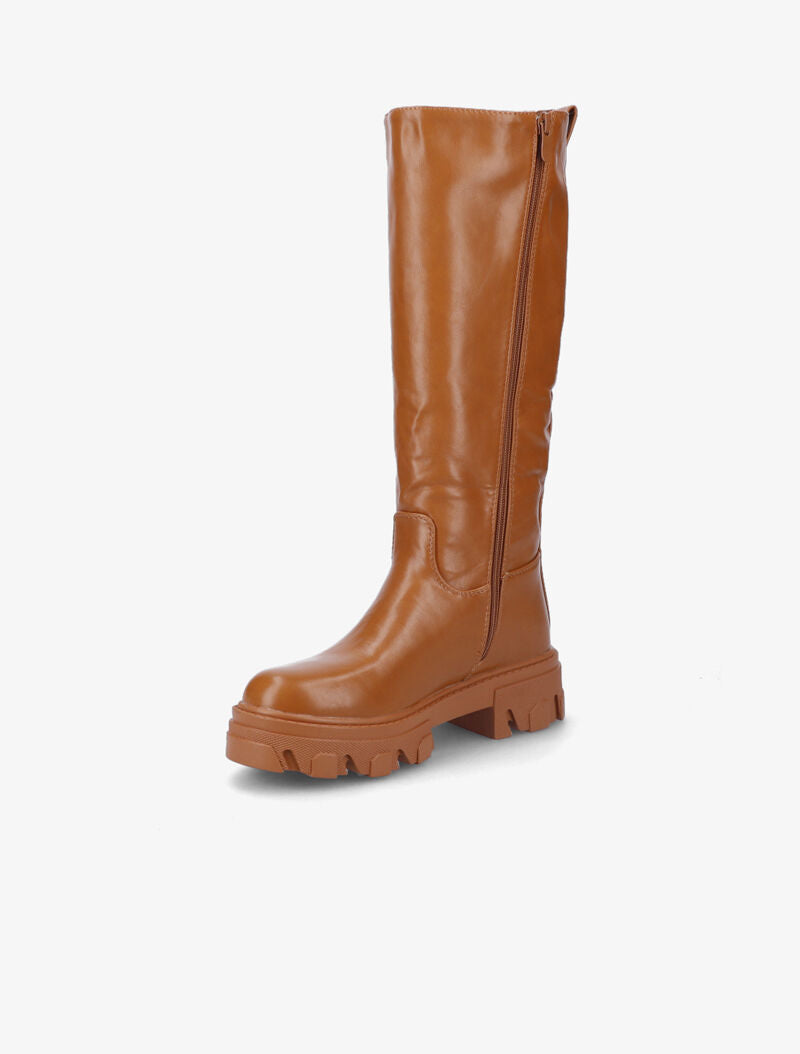 Bottes unies à semelles stylisées - Camel - 4