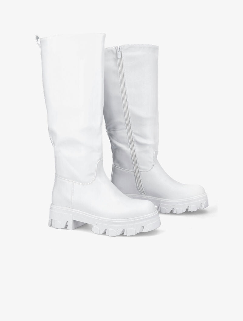 Bottes unies à semelles stylisées - Blanc - 1
