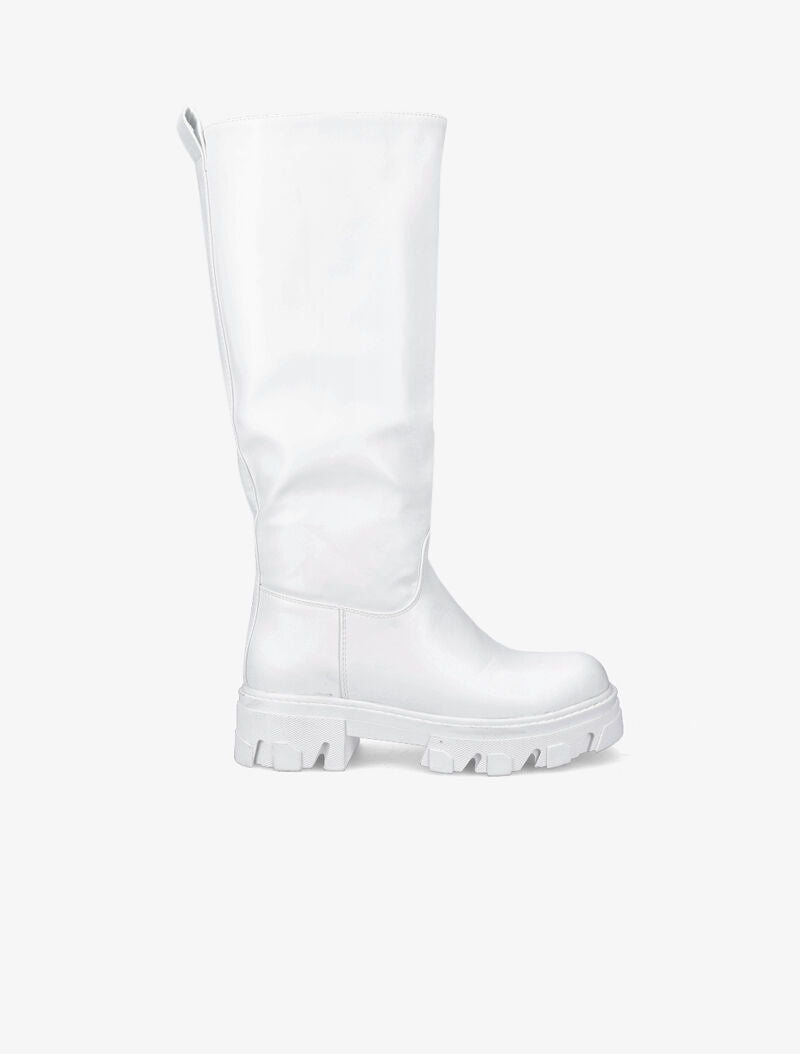 Bottes unies à semelles stylisées - Blanc - 2