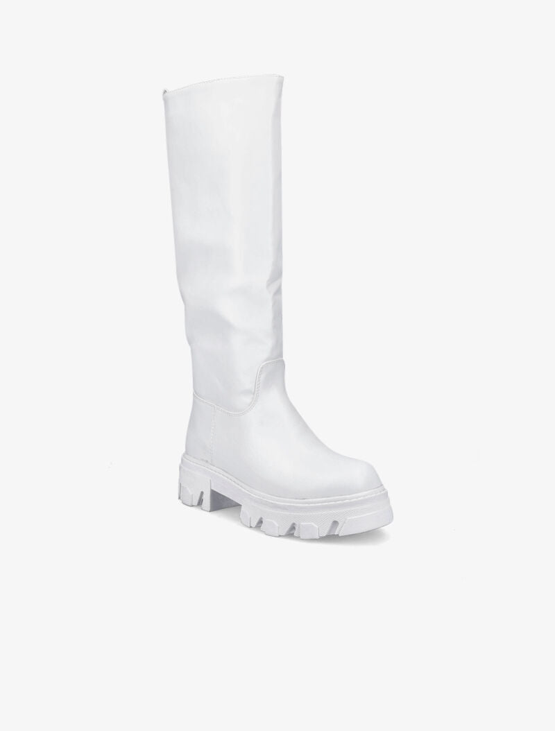 Bottes unies à semelles stylisées - Blanc - 3