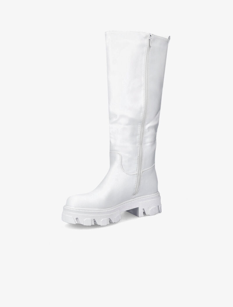 Bottes unies à semelles stylisées - Blanc - 4