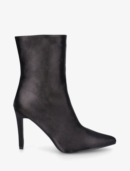 Bottines en tissu nacré à talon aiguille - Noir - 1