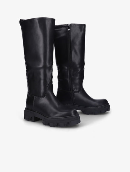 Bottes unies à semelles stylisées - Noir - 1