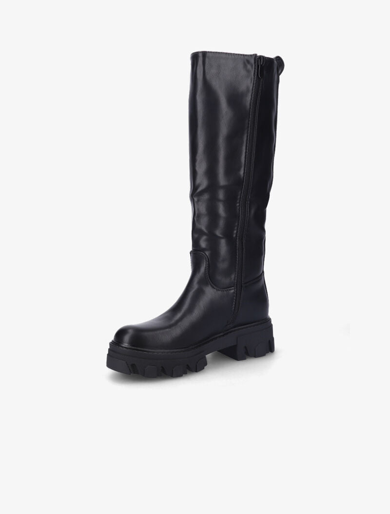 Bottes unies à semelles stylisées - Noir - 4