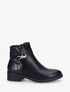 Bottines plates croco à boucle fantaisie - Noir - 5