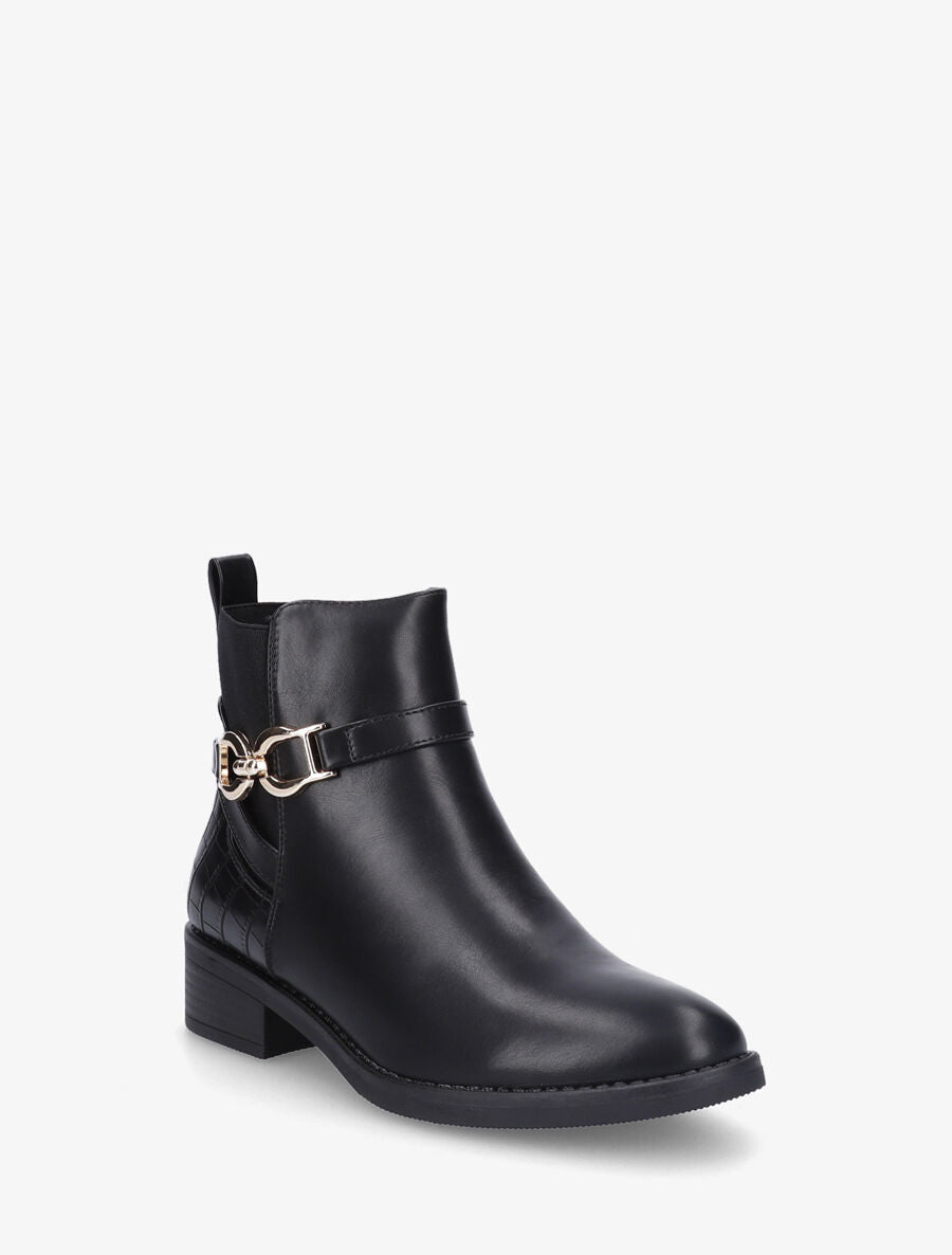 Bottines élastiquées à boucle - Noir - 2