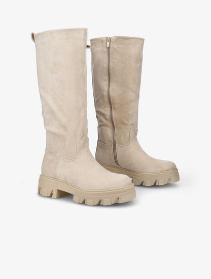 Bottes en suédine - Beige - 1
