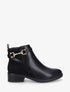 Bottines bi-matière à boucle métallique - Noir - 1