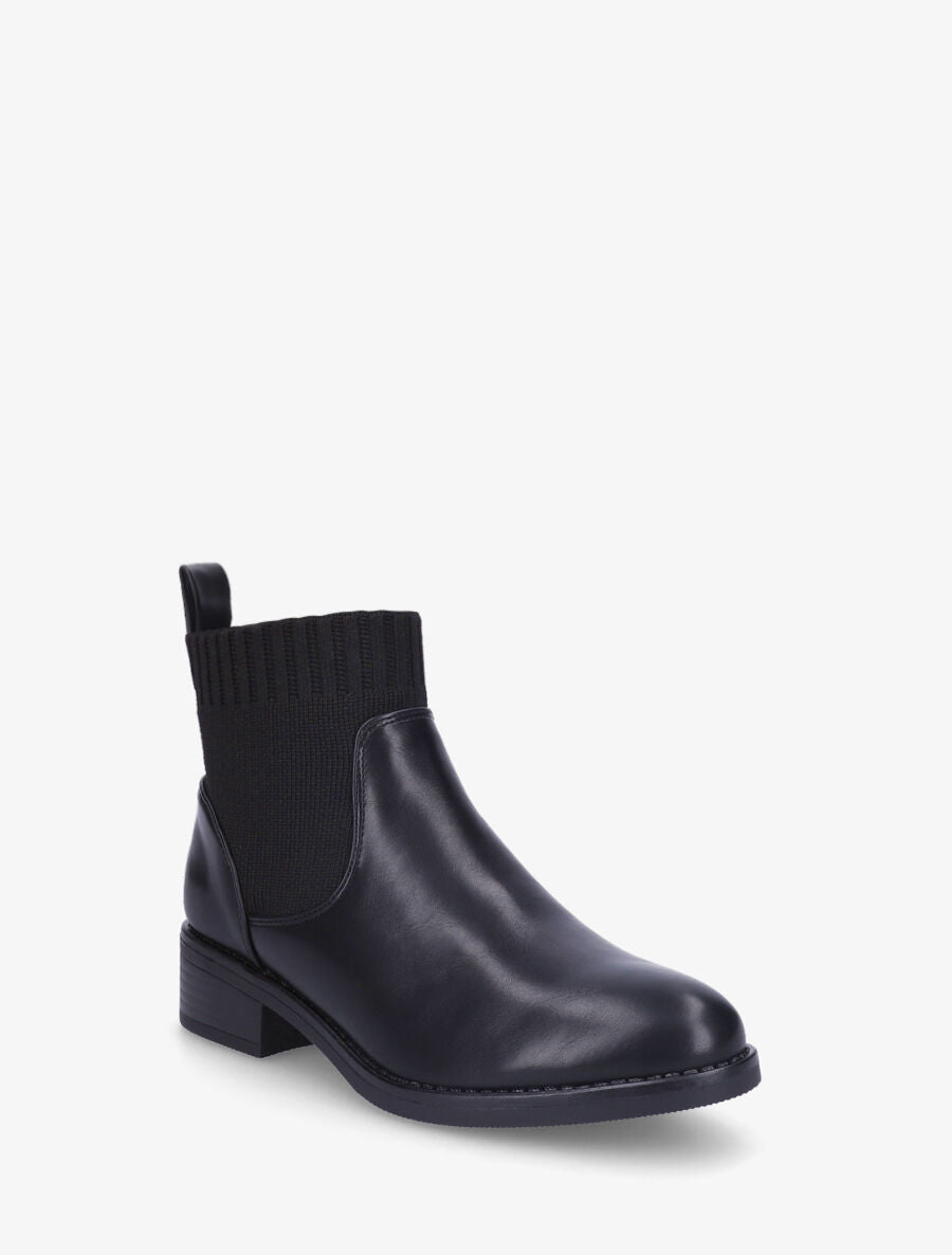 Bottines plates style chaussettes - Noir - 2