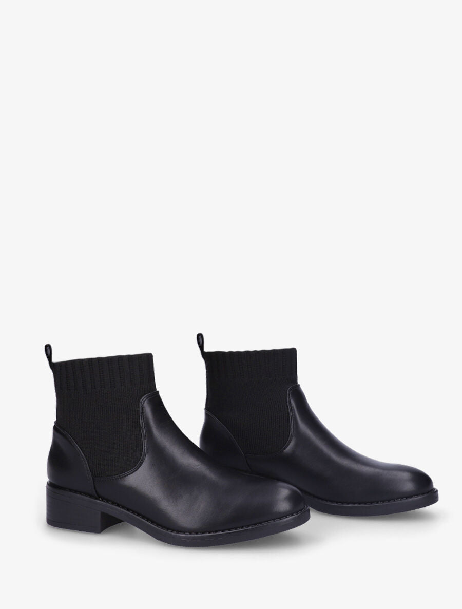 Bottines plates style chaussettes - Noir - 4